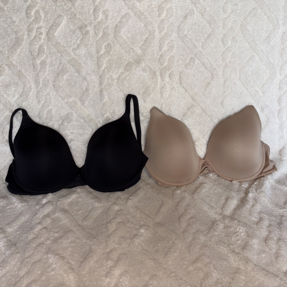Hanes Size large Women's Back Closure Brass (2) Black/Beige‎